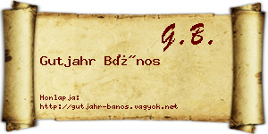 Gutjahr Bános névjegykártya